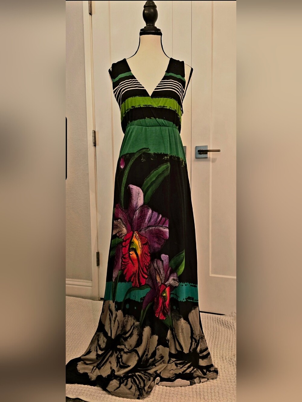 Desigual Black Floral Sleeveless Maxi Dress. Fits Size 2-10. Stunning Colors!